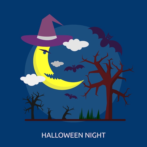 Halloween nacht conceptueel ontwerp