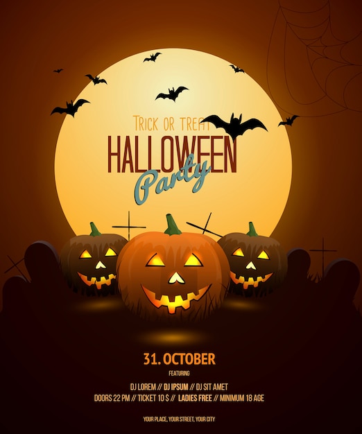 Halloween nacht poster sjabloon