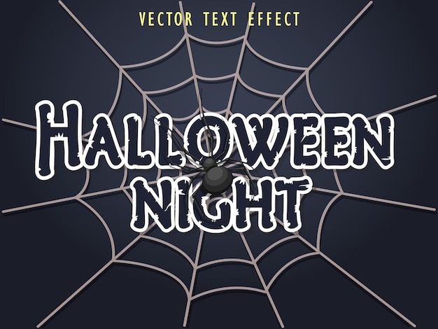 Vector halloween nacht teksteffecten ontwerp tekststijl gestructureerde achtergrond vectorillustratie