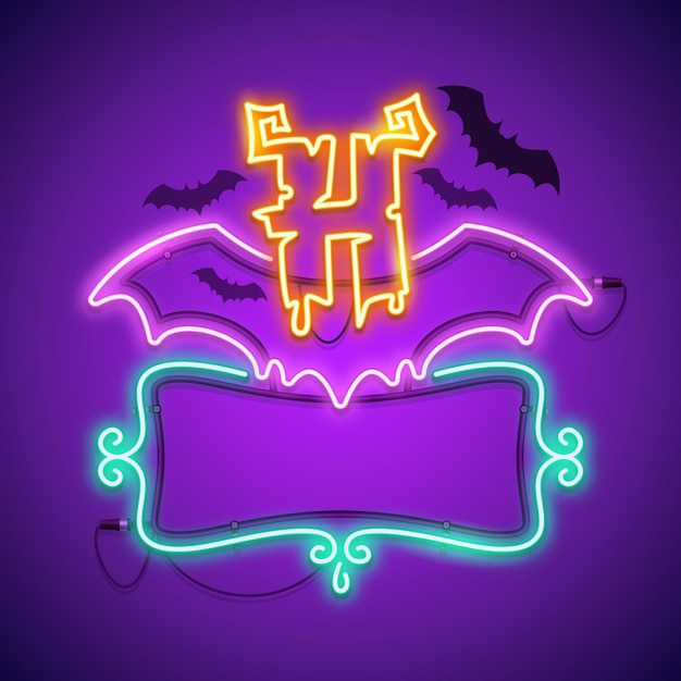 Halloween-neonframe in gotische stijl