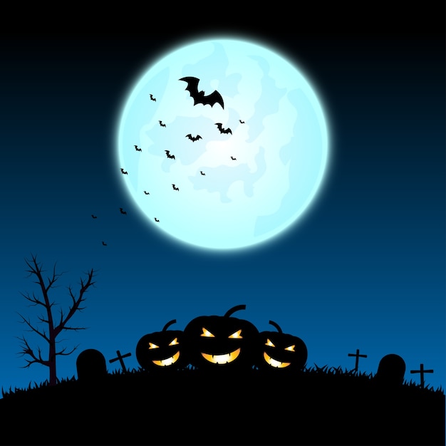 Vector halloween night background