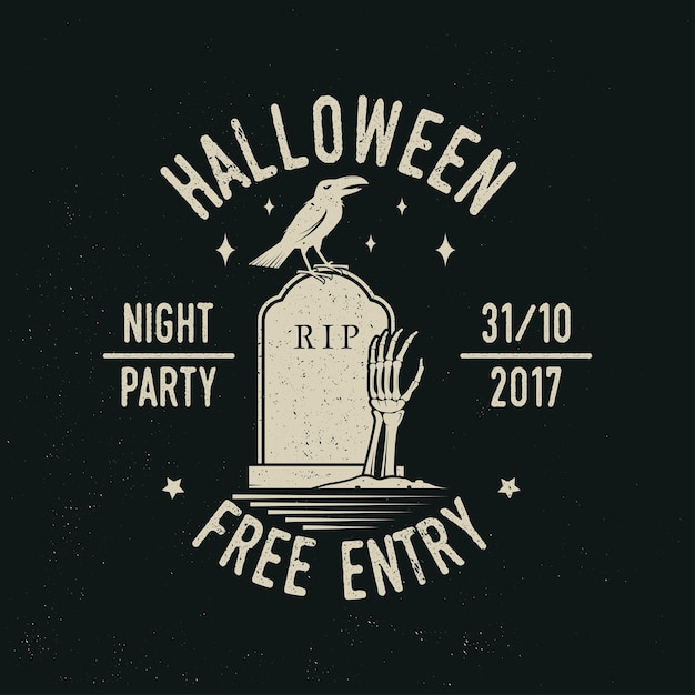 Vector halloween night party concept vector illustration