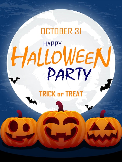Vector halloween night party poster template