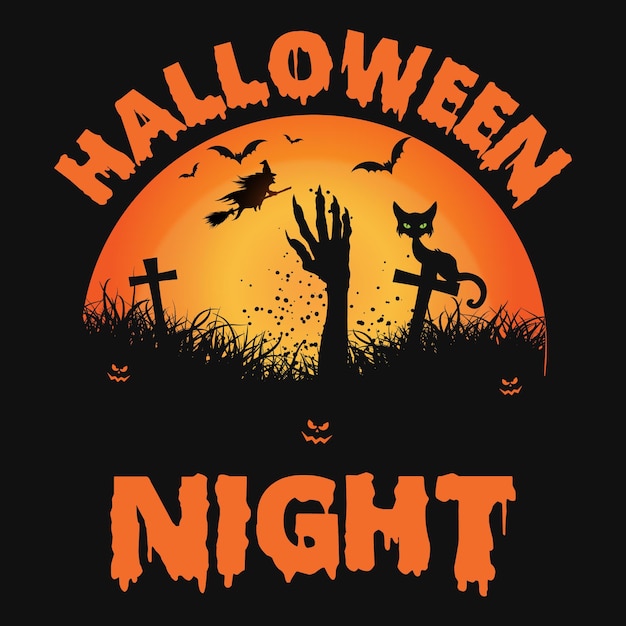 ハロウィーンの夜のtシャツのデザイン