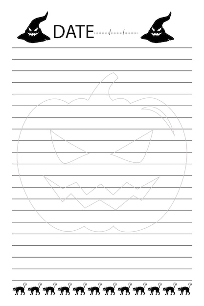 Halloween notebook interior