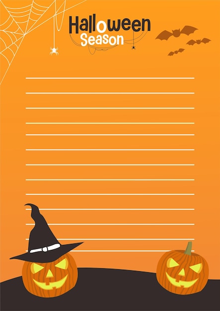 Halloween notebook template illustration