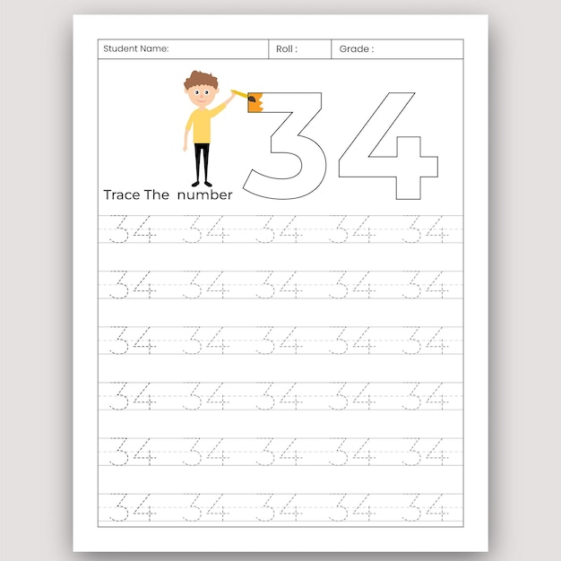 Halloween Number Tracing Worksheets and Tracing Activity book For kids or Preschool or Homeschool