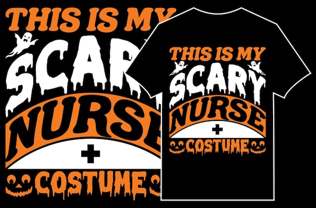 Halloween Nurse Typographic T-Shirt Design Vector