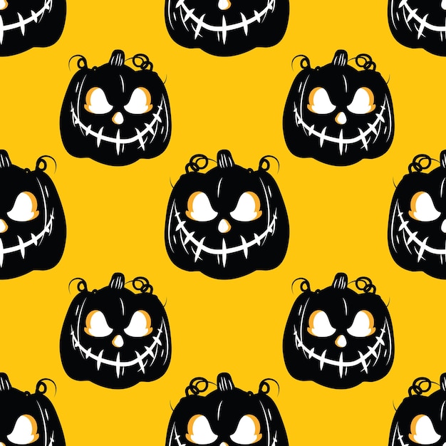 Halloween objects seamless pattern vector