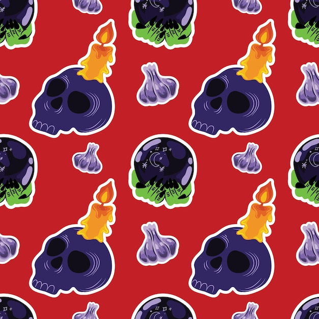 halloween objects seamless pattern