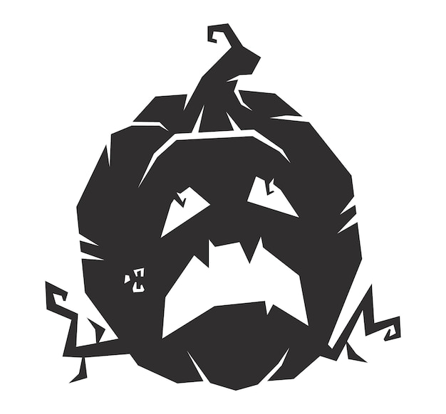 Vector halloween october pumpkin set with face emotion