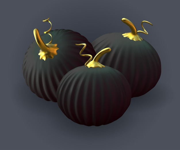 Halloween of Thanksgiving realistische pompoen set geïsoleerd Rijpe 3d pompoenen vector collectie