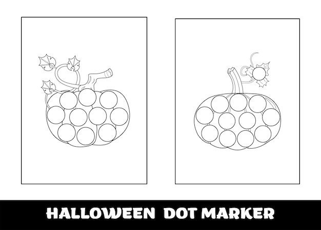 Vector halloween onderwijs dot marker kleurplaat spel voor kleuters