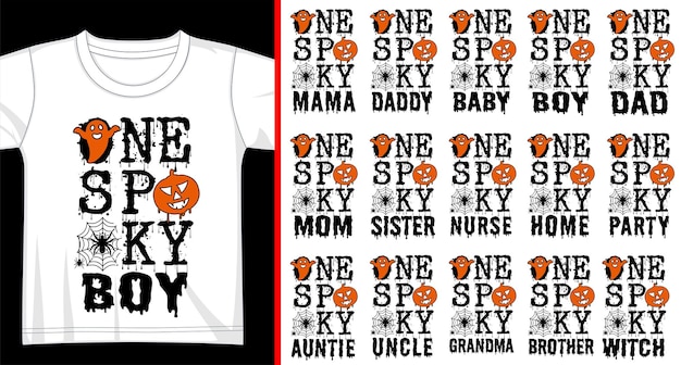 Halloween one spooky svg set halloween t-shirt design bundle