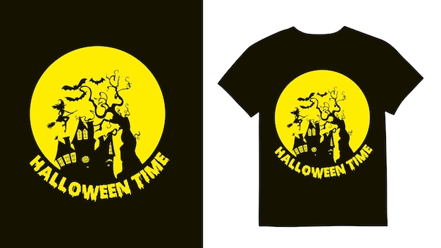 Halloween-ontwerp in zwart t-shirt