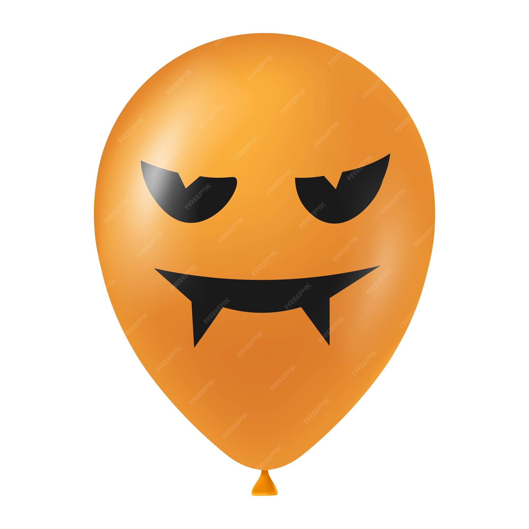 Orange Balloon Drawing Scared Face On Stock Photo 1519105115