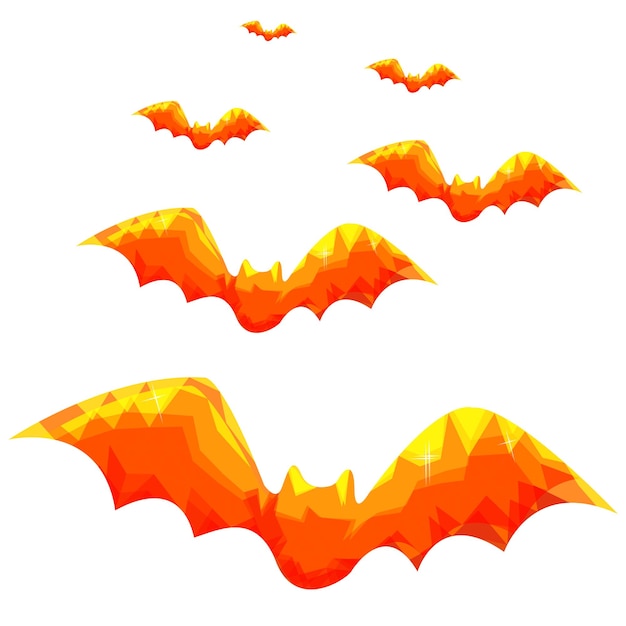 Halloween  orange bat on a white background