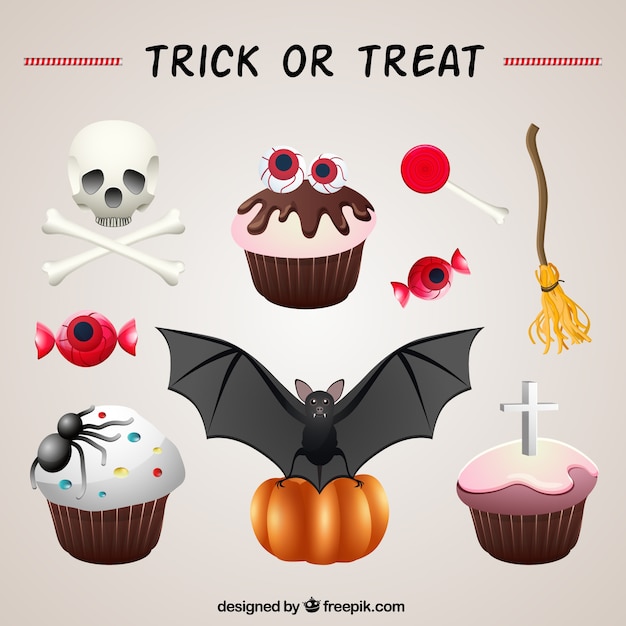 Vector halloween ornamental muffins