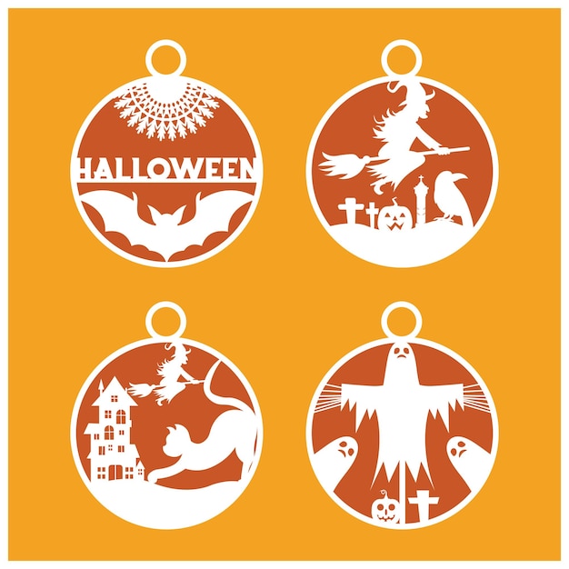 Halloween ornamenten element vector set