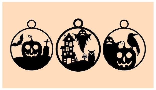 Halloween ornaments element vector set