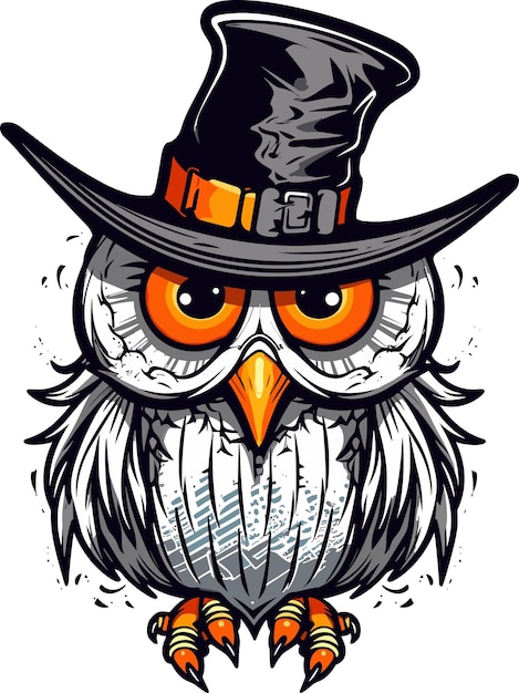 halloween owl wearing a witch hat