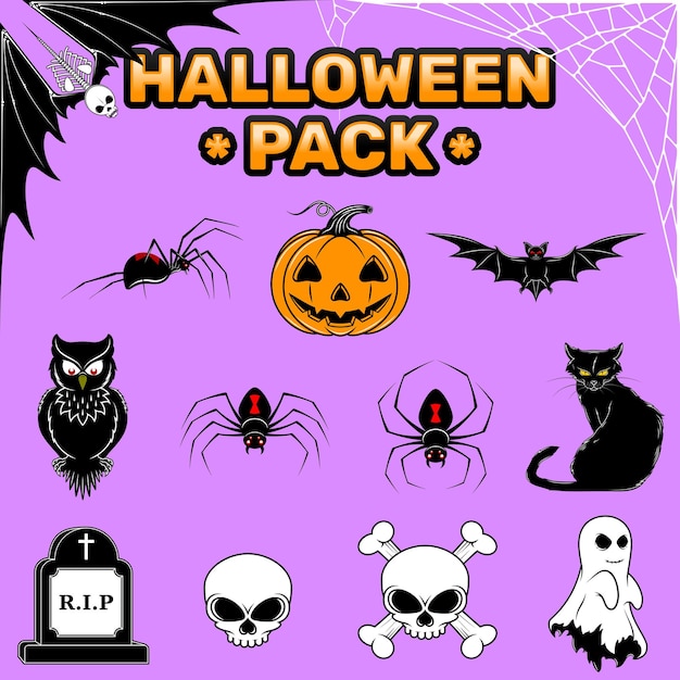 Halloween pack vector design