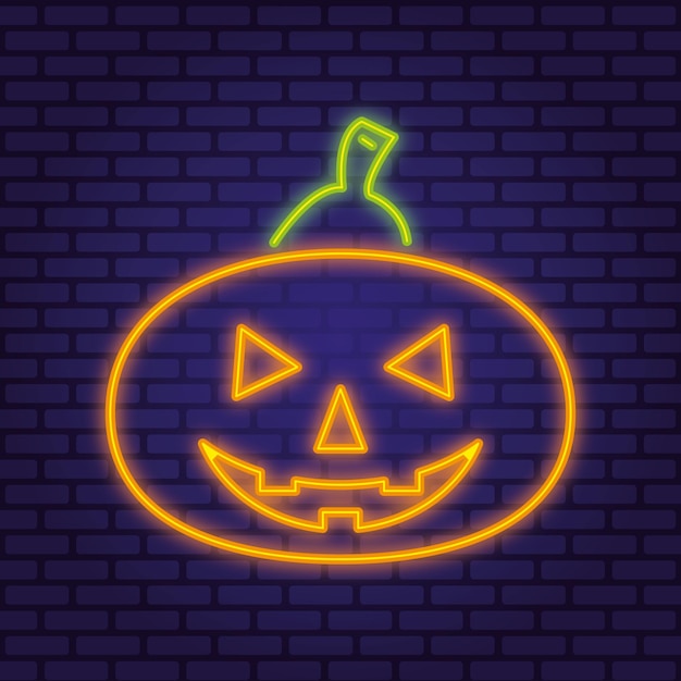 Halloween pampkin neon teken