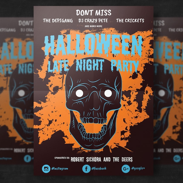 Vector halloween part flyer