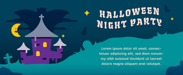 Halloween party banner template