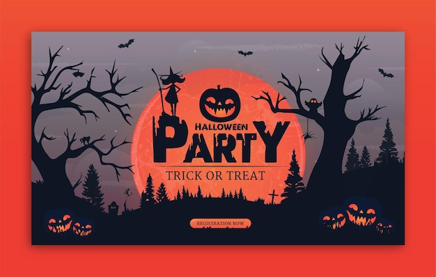 Vector halloween party banner template