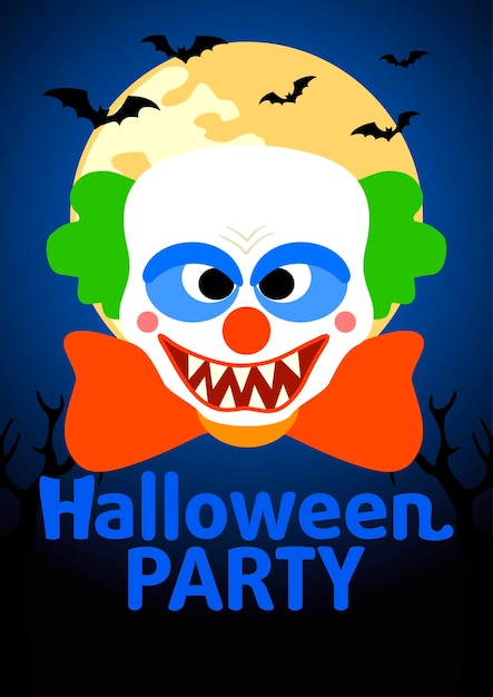 Banner di festa di halloween con clown