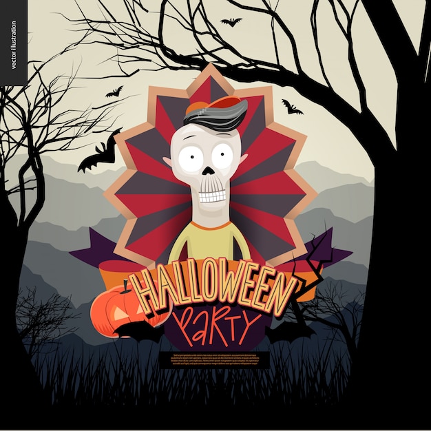 halloween party composed sign