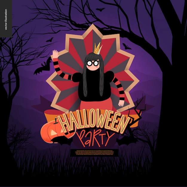 Halloween party composed sign