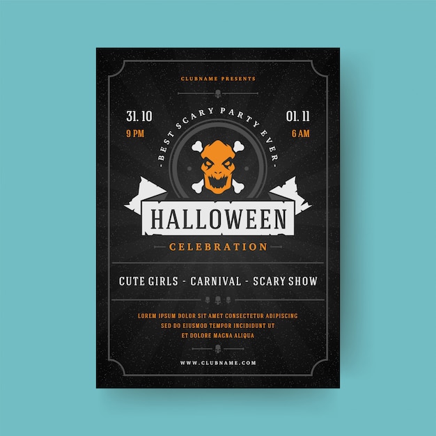 Halloween party flyer celebration night party poster