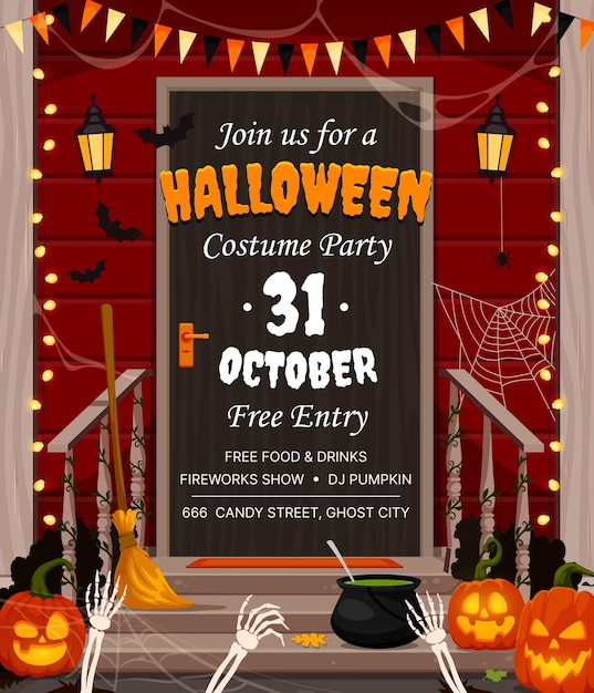 halloween party flyer door porch holiday decor