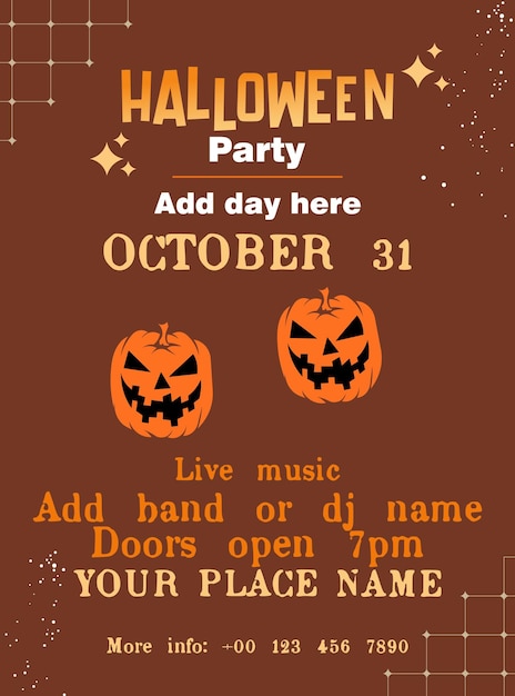 Halloween party flyer poster social media post design