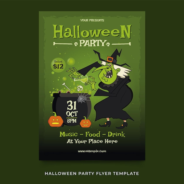 Halloween party flyer sjabloon