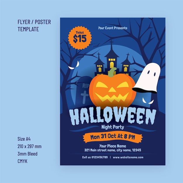 Halloween party flyer template