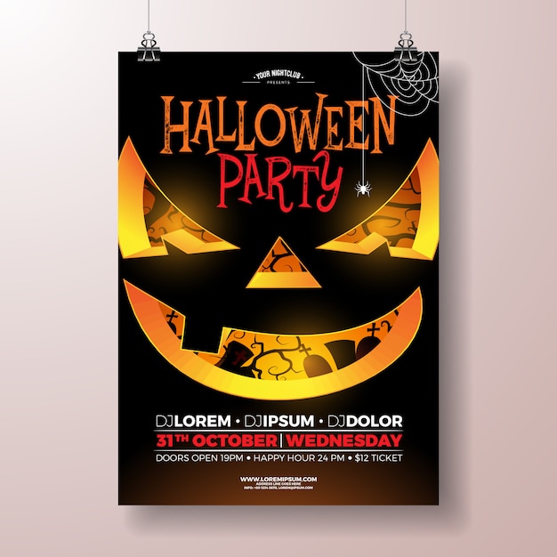 Illustrazione vettoriale di halloween party flyer