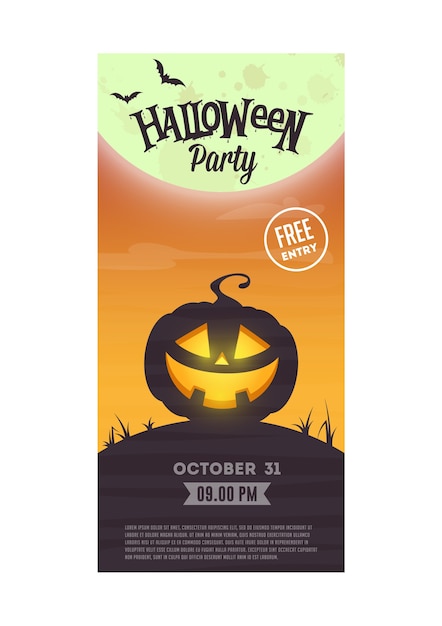 Vector halloween party flyer