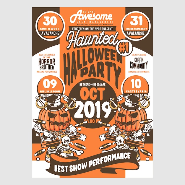 Vector halloween party flyer