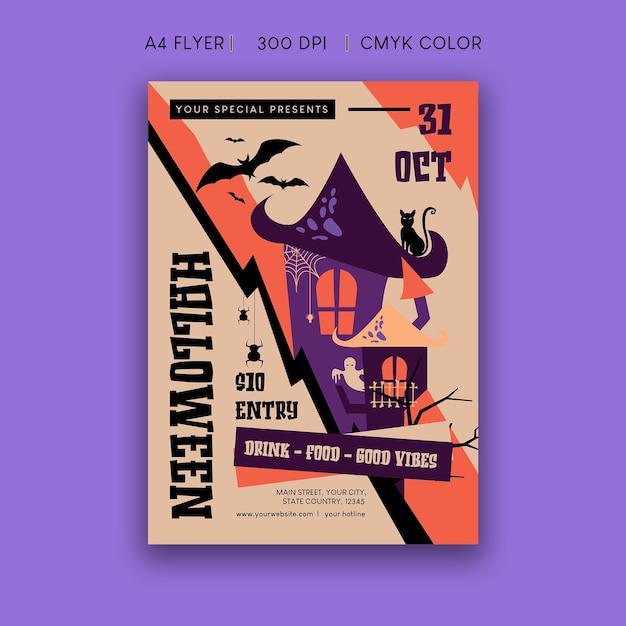 Vector halloween party flyer