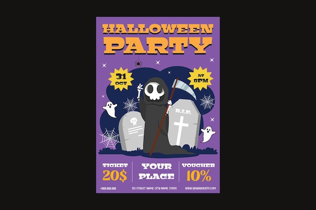 Vector halloween party flyer