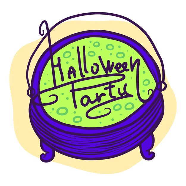 Vector halloween party green potion icon hand drawn illustration of halloween party green potion vector icon for web design