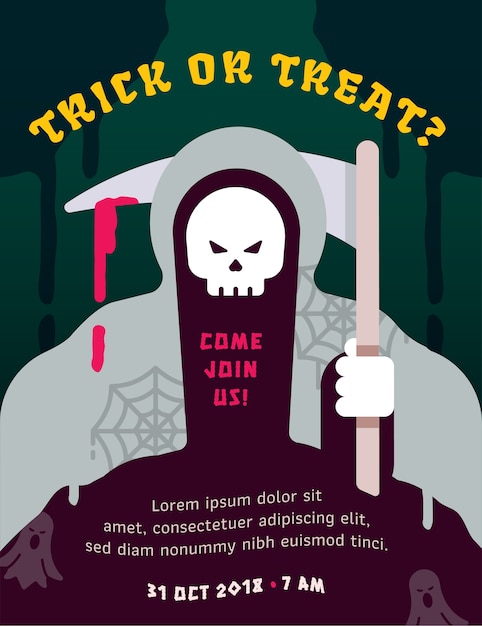 Vector halloween party invitation card template