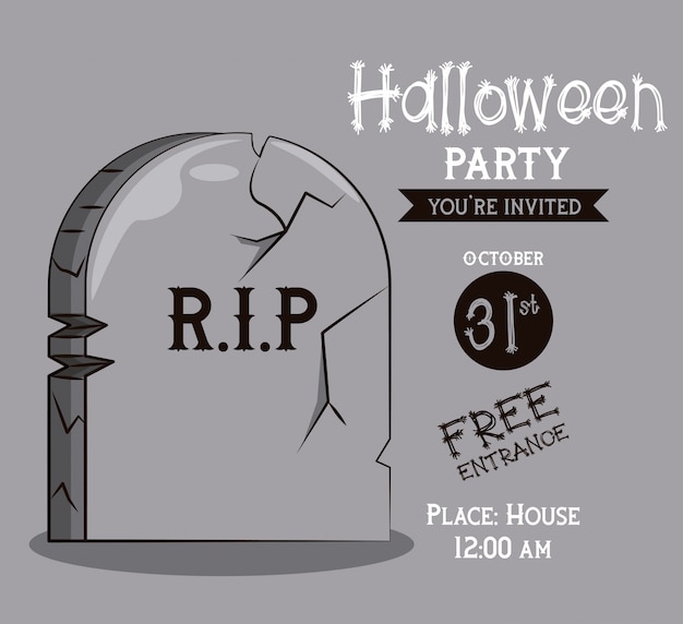 Vector halloween party invitation card