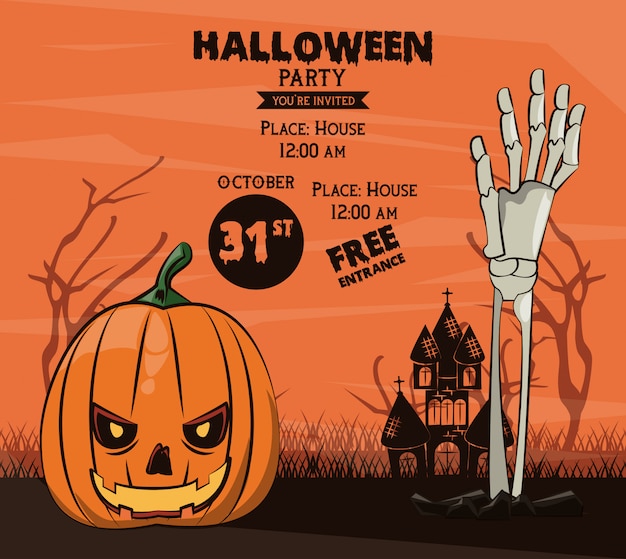 Halloween party invitation card