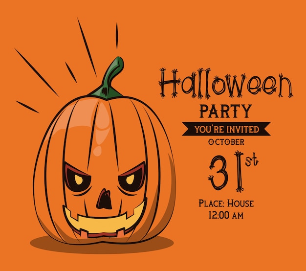 Halloween party invitation card