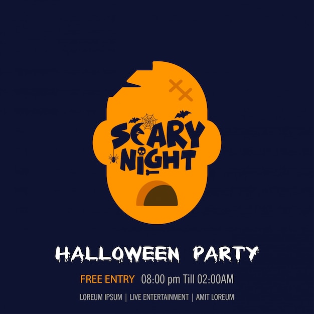 Halloween party invitation design card vector 