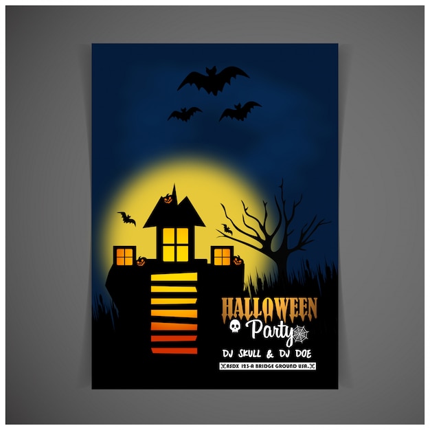 Halloween party invitation design card vector 